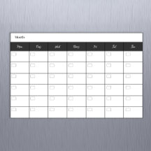 Simple Charcoal Monthly Calendar