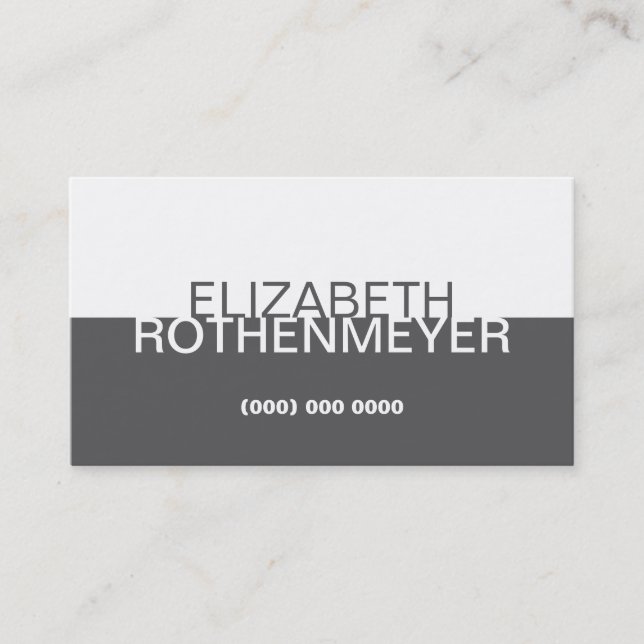 Simple Charcoal Panel Business Card (Front)