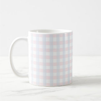Simple Check pastel blue and pastel pink Mugs