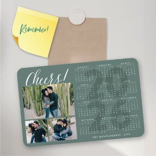 Simple Cheers 2026 Calendar New Year 3 Photo Magnet