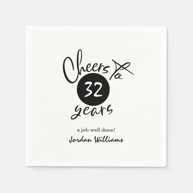 Simple Cheers to Any Years Retirement Party   Napkins (Front)