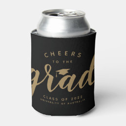 Simple Cheers to the Grad Black Gold Can Cooler 