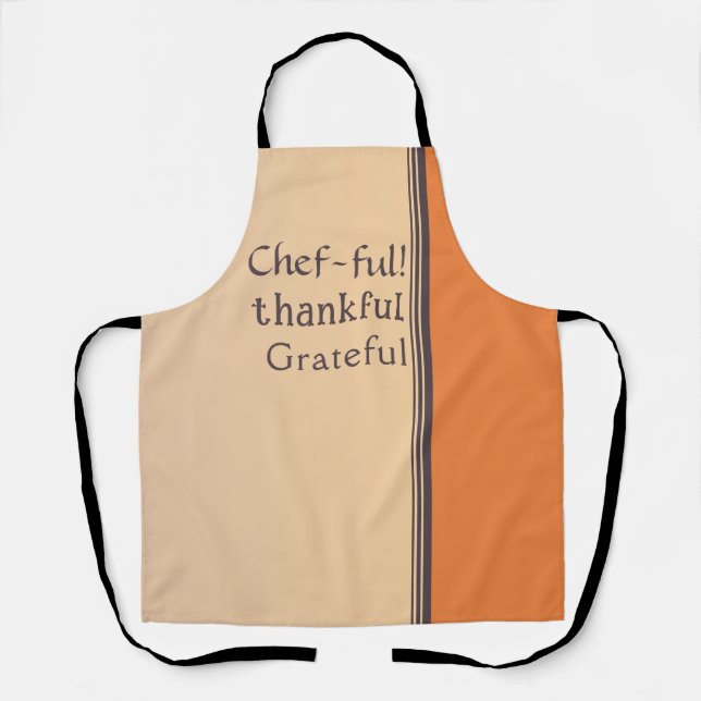 Simple Chef-ful, Thankful, and Grateful Apron (Front)