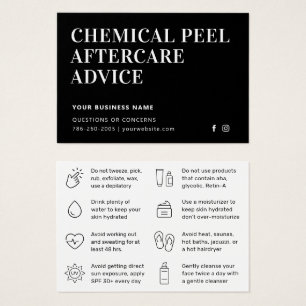 Simple Chemical Peel Aftercare Instruction Card