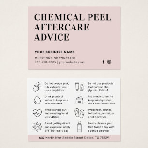 Simple Chemical Peel Aftercare Instruction Card