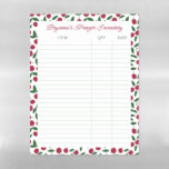 Simple Cherry Pattern Freezer Inventory Magnetic Dry Erase Sheet<br><div class="desc">Cherry themed freezer inventory magnetic sheet for your fridge in white with a modern pattern of cherries in a simple style with dark red berries and dark green leaves. Personalize with your name.</div>