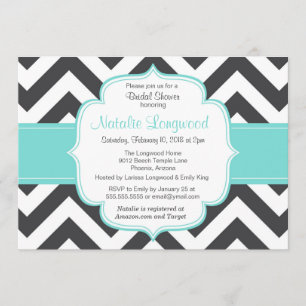 Simple chevron baby or bridal shower invitation
