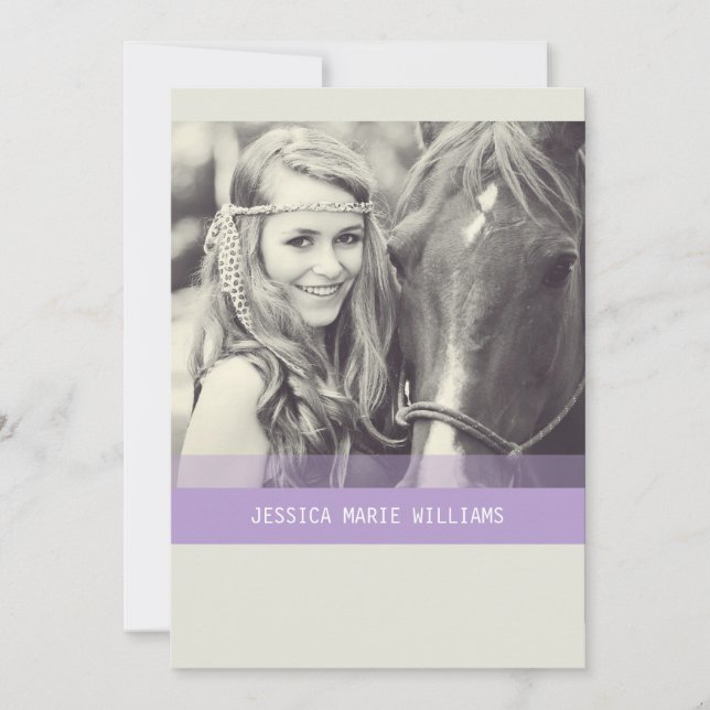 Simple Chevron Graduation | Purple Invitation (Front)