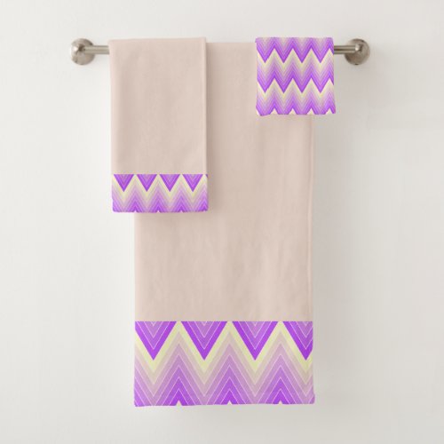 Simple chevron pattern 2 bath towel set