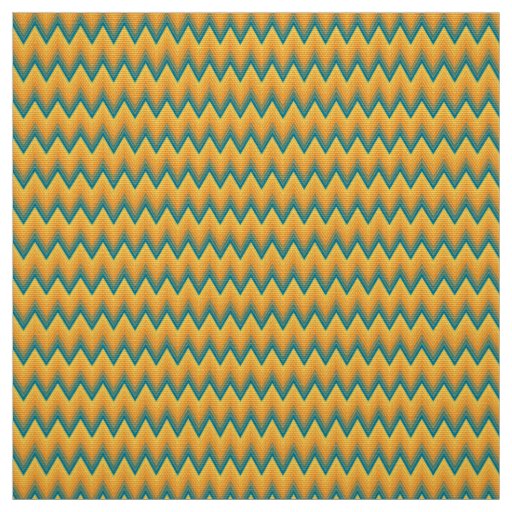 Simple chevron pattern from turquoise to yellow fabric
