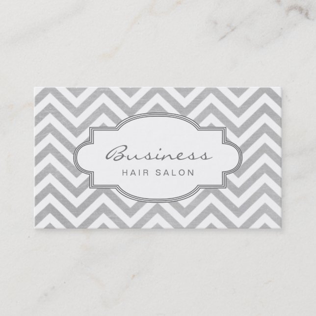 Simple Chevron Stripes Hair Salon Appointment Card (Front)