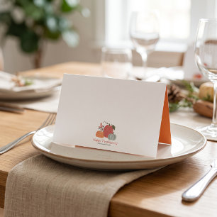 Simple Chic Autumn Pumpkins Thanksgiving Place Card