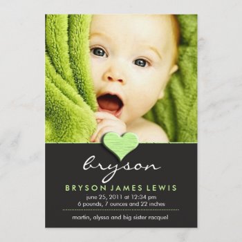 Simple Chic Baby Announcement by TreasureTheMoments at Zazzle