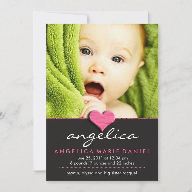 Simple Chic Baby Announcement (Front)