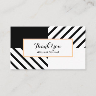 Simple Chic Black and White Modern Check Enclosure Card