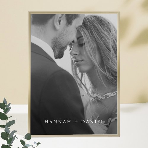 Simple Chic Black and White Photo Wedding Welcome Poster