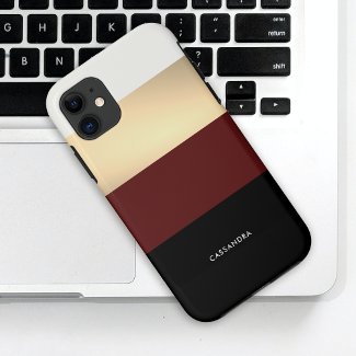 Simple Chic Black Gold Burgundy Red Personalized
