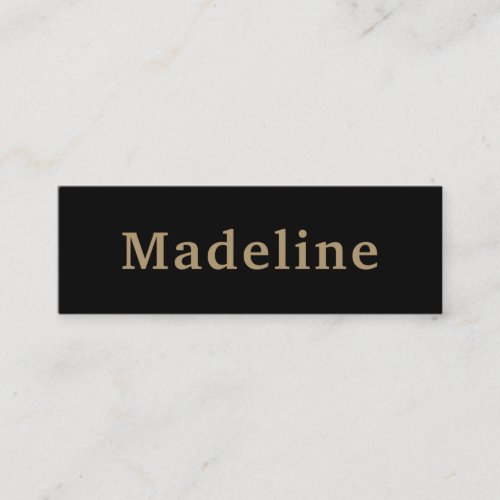 Simple Chic Black Gold Modern Monogram Signature Mini Business Card