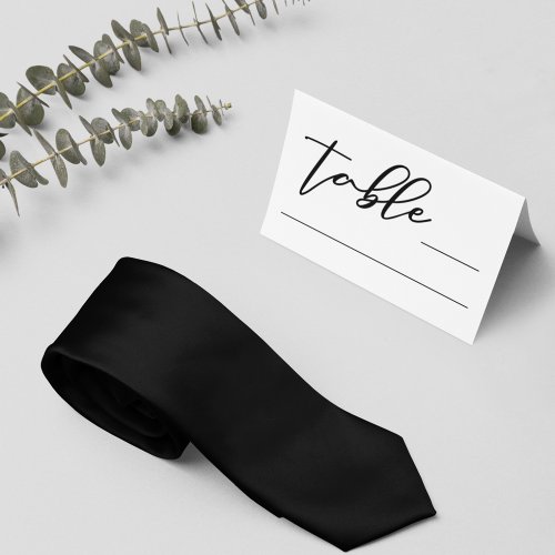 Simple Chic Black Typography Modern Formal Wedding Place Card
