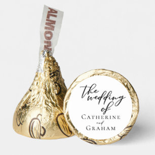 Simple Chic Black Typography Personalized Wedding Hershey®'s Kisses®