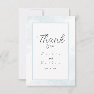 Simple & Chic Blue Watercolor Thank You Card