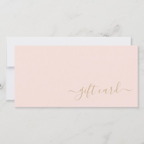 Simple Chic Blush Pink Gold Hair Stylist Gift Card