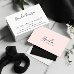 Simple Chic Blush Pink Handwritten Script Minimal  Business Card at Zazzle