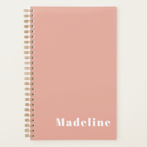 Simple Chic Blush Pink Monogram Name Modern Planner