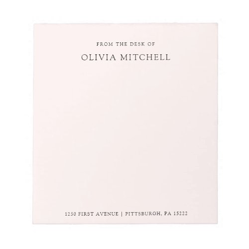 Simple Chic Blush Pink  Text Notepad