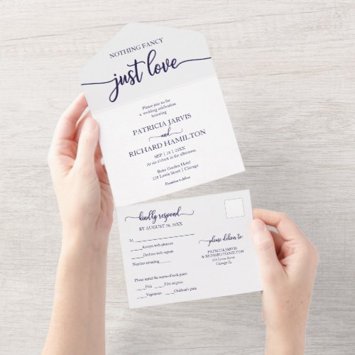 Simple Chic Bold Calligraphy Casual Wedding All In One Invitation