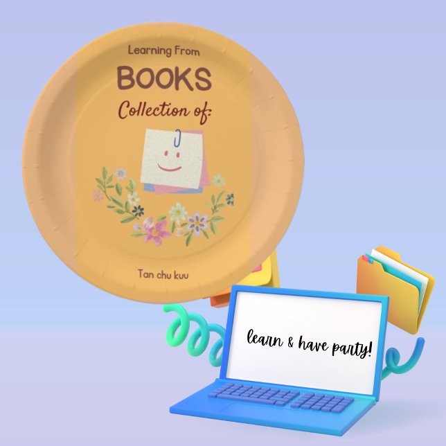 Simple Chic Books Collection of Text Paper Plate (Creator Uploaded)