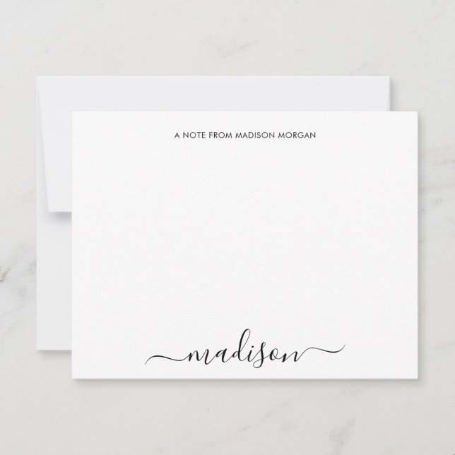 Simple Chic Calligraphy Stationery Note Card (Front)