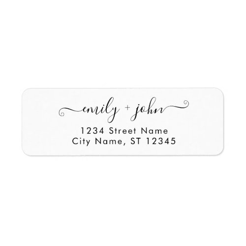 Simple Chic Calligraphy Wedding Return Address Label