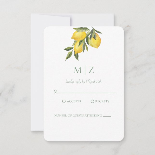 Simple Chic Citrus RSVP Card (Front)