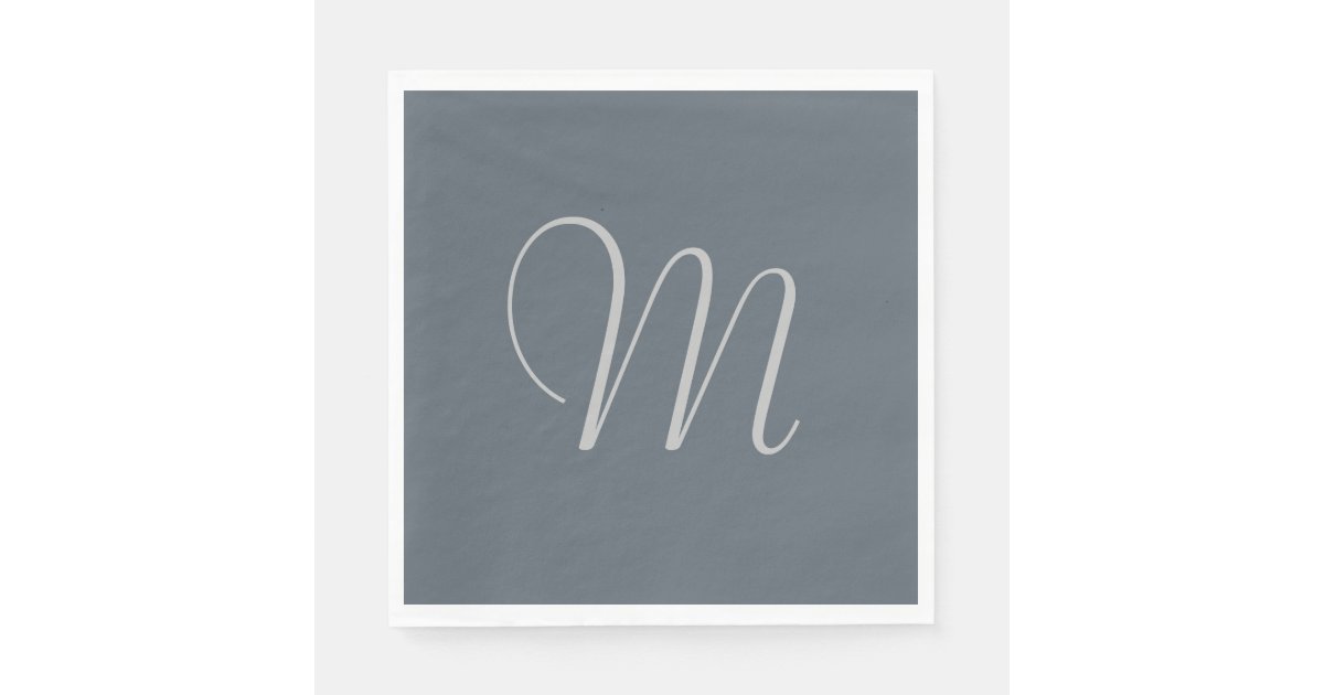 Simple Chic Custom Monogrammed Paper Napkins Grey