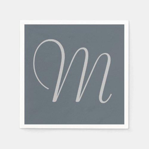 Simple Chic Custom Monogrammed Paper Napkins Grey