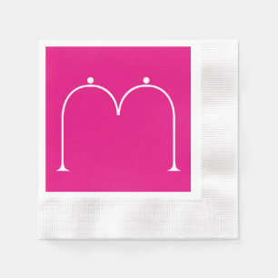 Simple Chic Custom Monogrammed Paper Napkins Pink