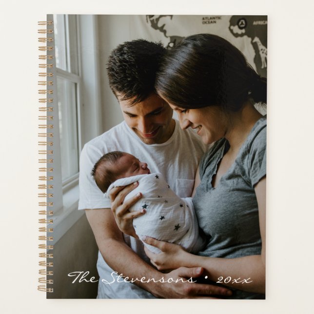 Simple Chic Custom Name and Photo Undated Planner (Front)