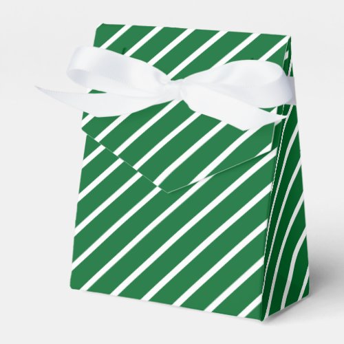 Simple Chic Diagonal White Stripes On Green Favor Boxes