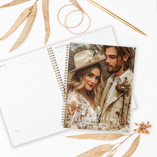 Simple Chic Elegant Calligraphy Photo Wedding Planner (Creator Uploaded)