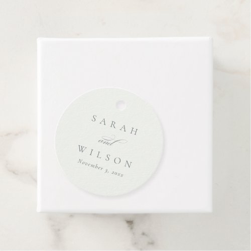 Simple Chic Elegant Script Black White Wedding Favor Tags