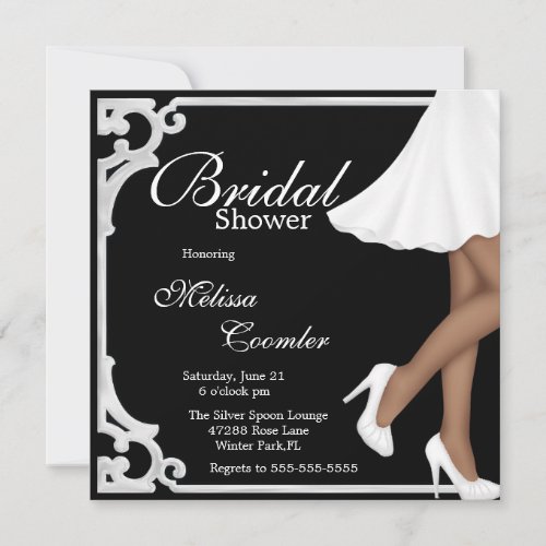 Simple Chic Elegant White Bridal Shower Invitation