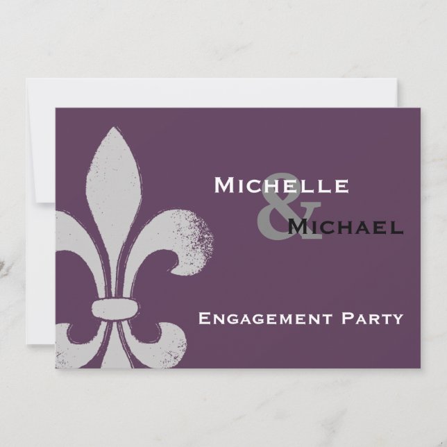 Simple Chic Fleur de Lis Party Invitations (Front)