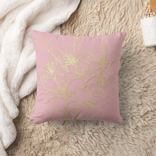 Simple Chic Floral Throw Pillow (Blanket)