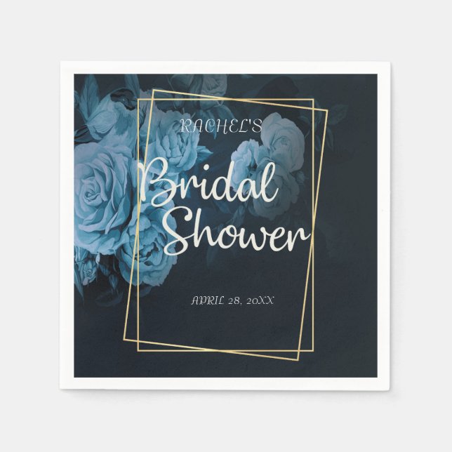 Simple Chic Gold Geometric Frame Napkins (Front)