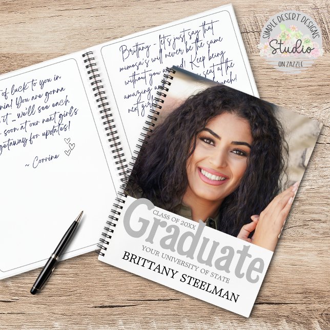 Simple Chic Graduation Grad Party Guest Book (simple chic graduation grad party guest book for high school or college seniors)