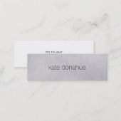 Simple Chic Gray Professional Linen "Look" Texture Mini Business Card (Front/Back)