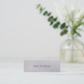 Simple Chic Gray Professional Linen "Look" Texture Mini Business Card (Standing Front)
