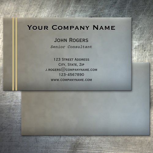 Simple Chic Grey Blue Gold Business Card