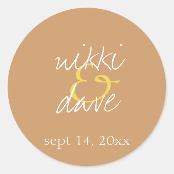 Simple Chic Handwritten Wedding Favor Label Seal by FidesDesign at Zazzle